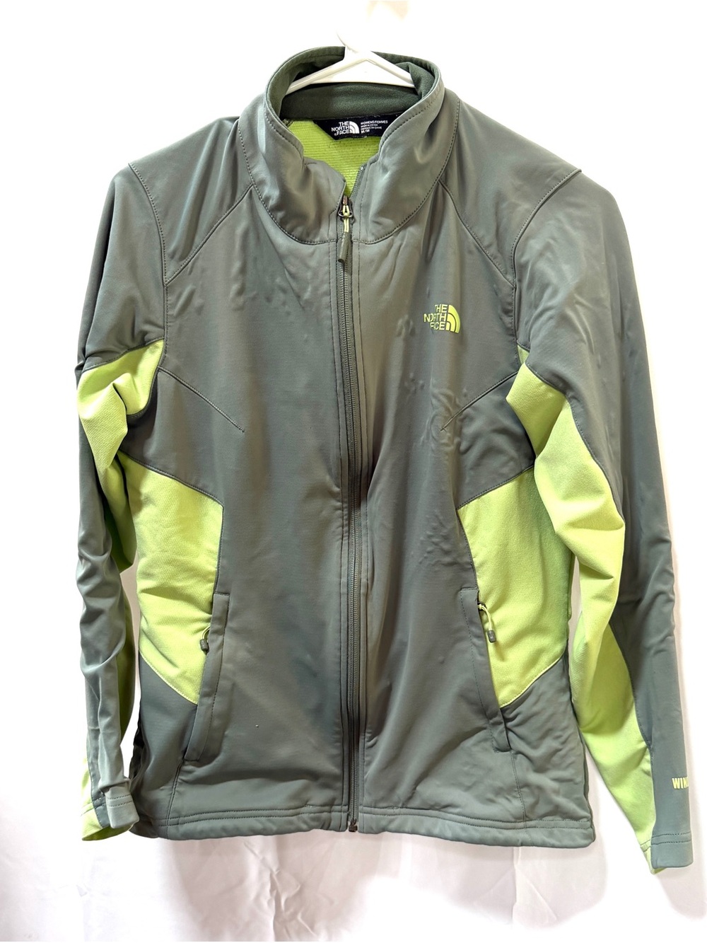 The North Face Olive Green & Lime Lightweight Soft Shell Jacket, Women’s M
